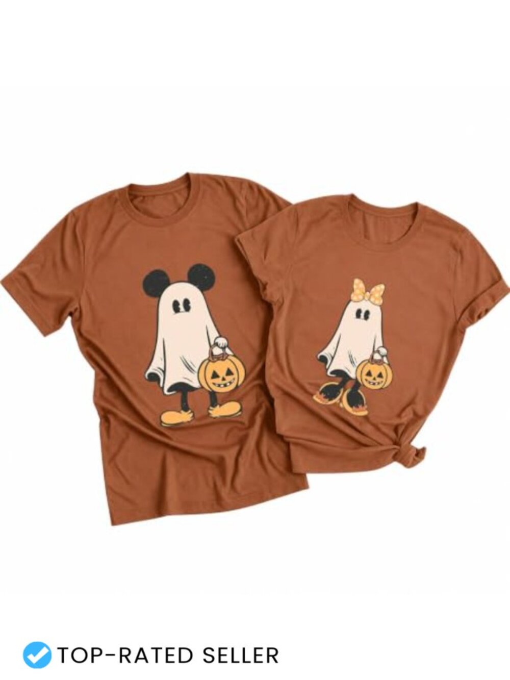 Cute Halloween Ghost Graphic Tee Funny Pumpkin Shirt Cotton Blend
